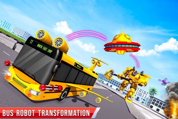 飞行巴士机器人车安卓版游戏截图
